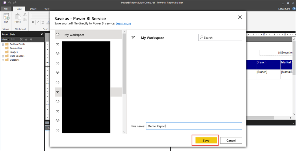 Publish Power BI Paginated Report To Power BI Service Cloud And On-Premises